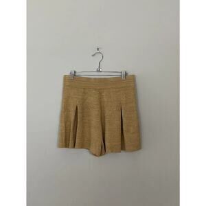 C/MEO Collective Knit Sparkle Shorts Ribbed Large Gold Festival High Rise BOHO